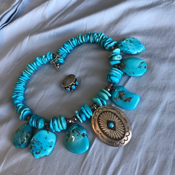 Vintage Jewelry - SOLD Native American Sleeping Beauty Turquoise